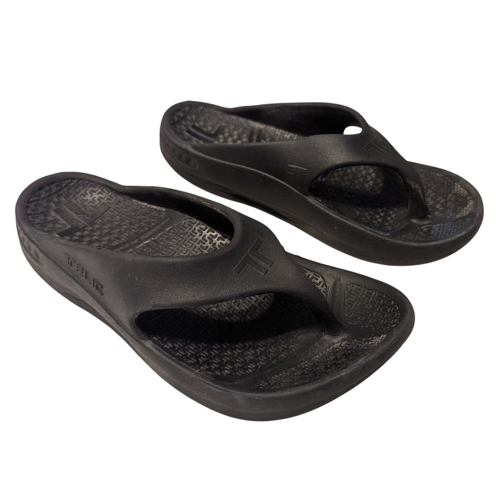 Telic Unisex Adult XS (7) Energy Flip Flop Arch Support Cushioned Sandals Black